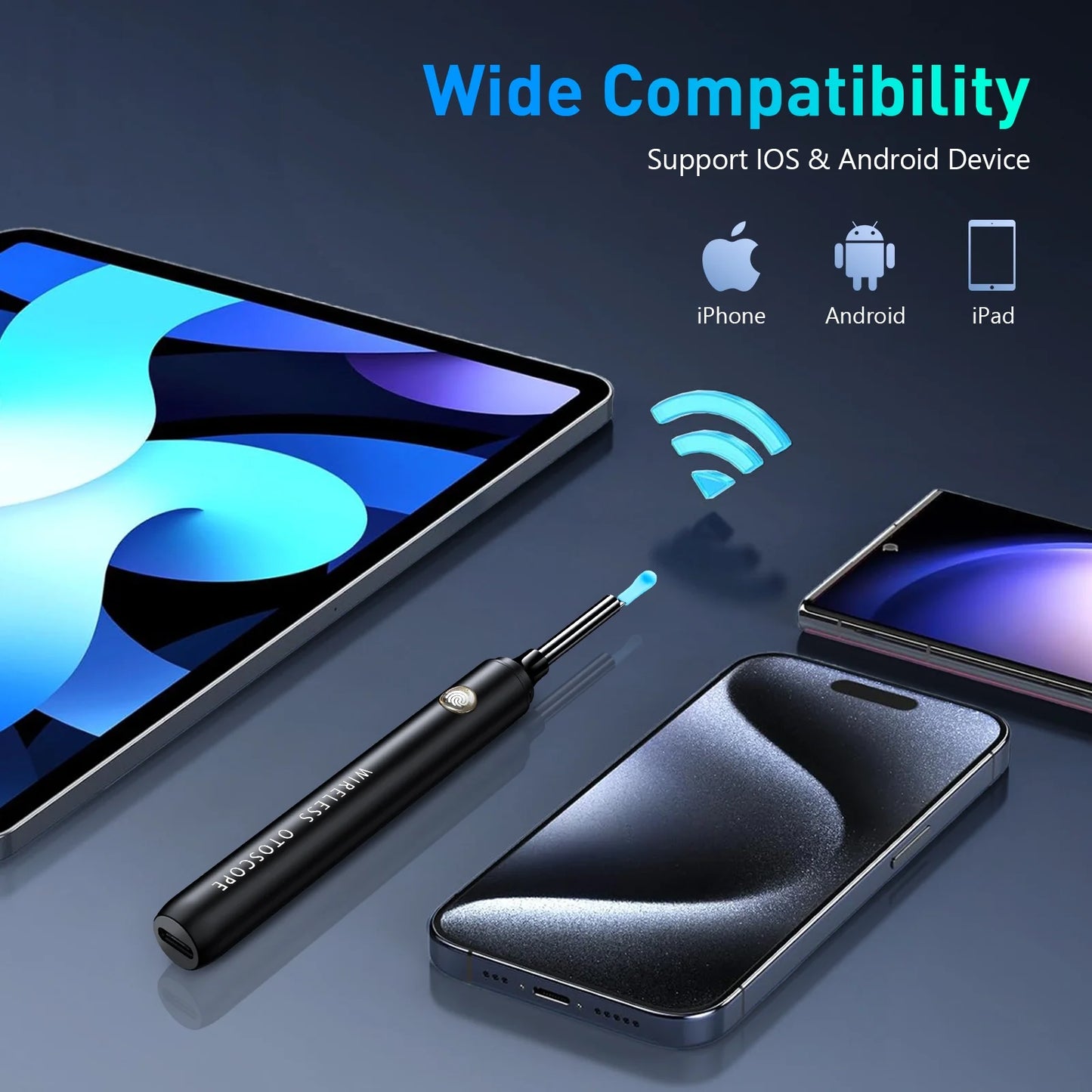 Ear Wax Removal - Ear Cleaner with Camera - 6 LED Lights and 6 Ear Picks - Ear Camera for Iphone, Ipad & Android Phones