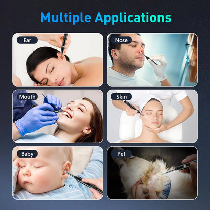 Ear Wax Removal -  Ear Cleaner with Camera - 6 LED Lights and 6 Ear Picks - Ear Camera for Iphone, Ipad & Android Phones