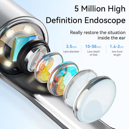 Visual Ear Wax Cleaner with Camera Safe Earwax Removal Endoscope with 5M Camera Luminous Otoscope Ear Cleaning Tools Ear Care