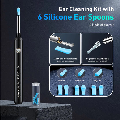 Ear Wax Removal -  Ear Cleaner with Camera - 6 LED Lights and 6 Ear Picks - Ear Camera for Iphone, Ipad & Android Phones